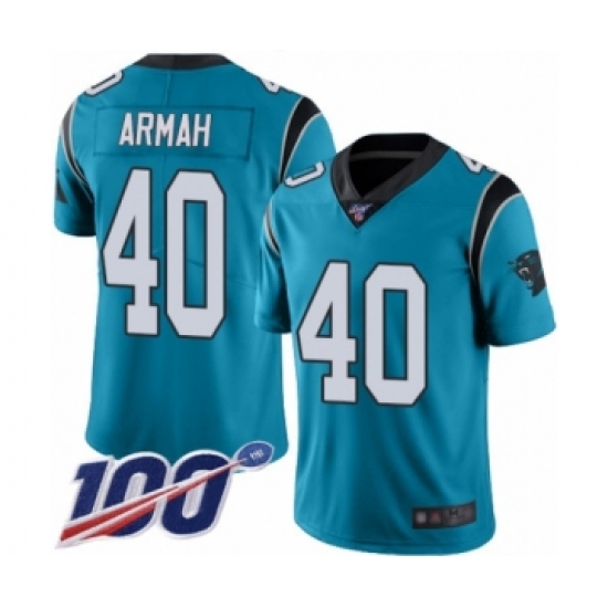 Youth Carolina Panthers 40 Alex Armah Blue Alternate Vapor Untouchable Limited Player 100th Season Football Jersey