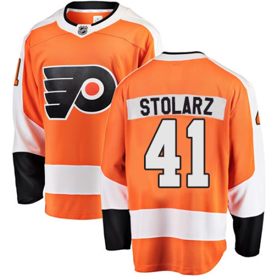 Youth Philadelphia Flyers 41 Anthony Stolarz Fanatics Branded Orange Home Breakaway NHL Jersey