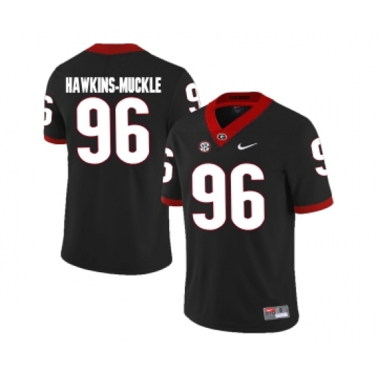 Georgia Bulldogs 96 DaQuan Hawkins-Muckle Black College Football Jersey
