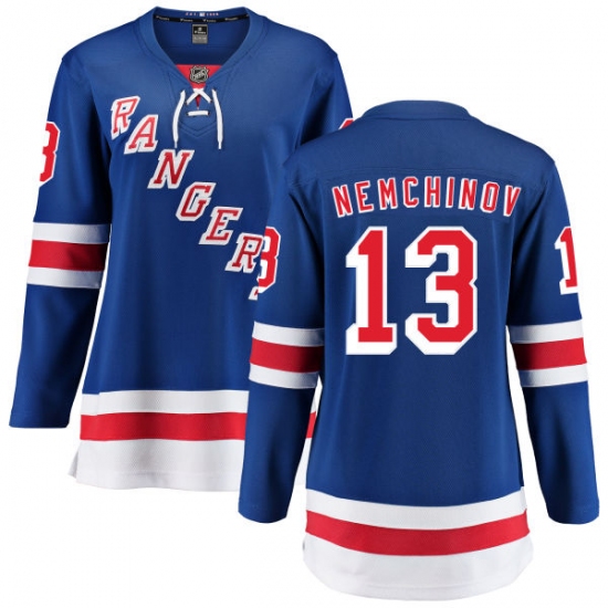 Women's New York Rangers 13 Sergei Nemchinov Fanatics Branded Royal Blue Home Breakaway NHL Jersey