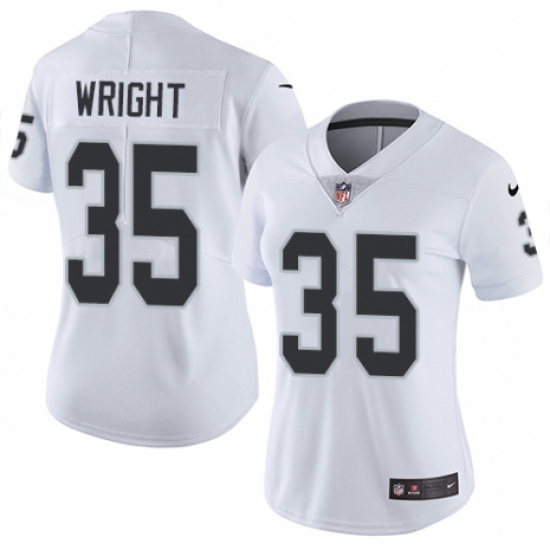 Women's Nike Oakland Raiders 35 Shareece Wright White Vapor Untouchable Elite Player NFL Jersey