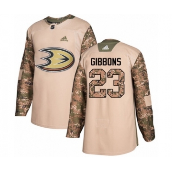 Youth Adidas Anaheim Ducks 23 Brian Gibbons Authentic Camo Veterans Day Practice NHL Jersey