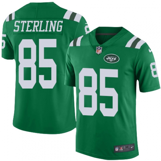 Men's Nike New York Jets 85 Neal Sterling Limited Green Rush Vapor Untouchable NFL Jersey