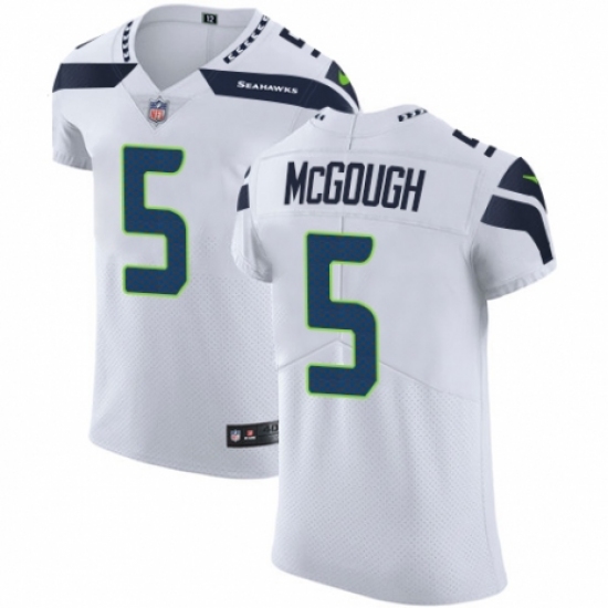 Men's Nike Seattle Seahawks 5 Alex McGough White Vapor Untouchable Elite Player NFL Jersey