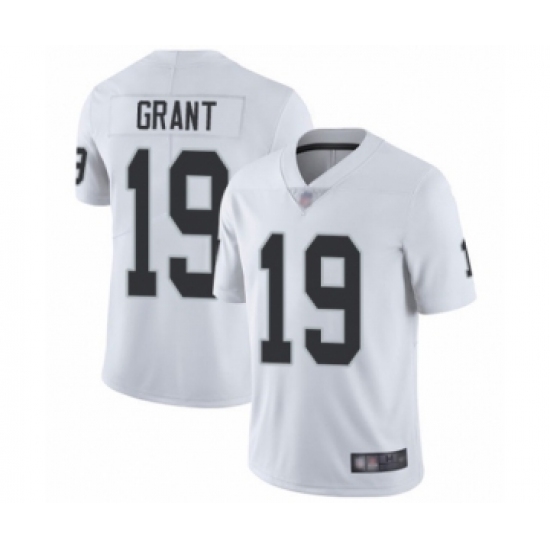 Men's Oakland Raiders 19 Ryan Grant White Vapor Untouchable Limited Player Football Jersey