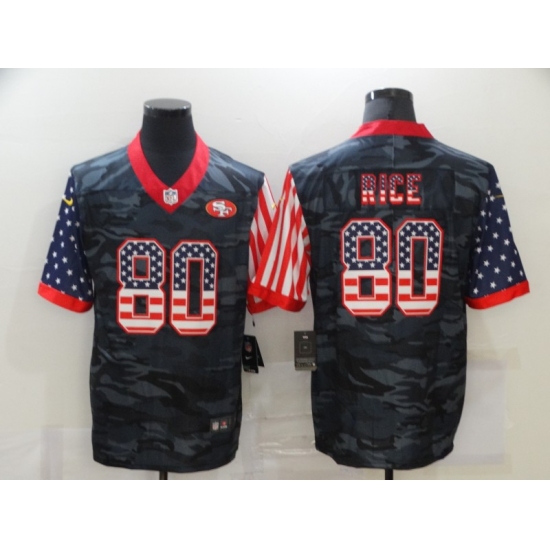 Men's San Francisco 49ers 80 Jerry Rice Camo Flag Nike Limited Jersey