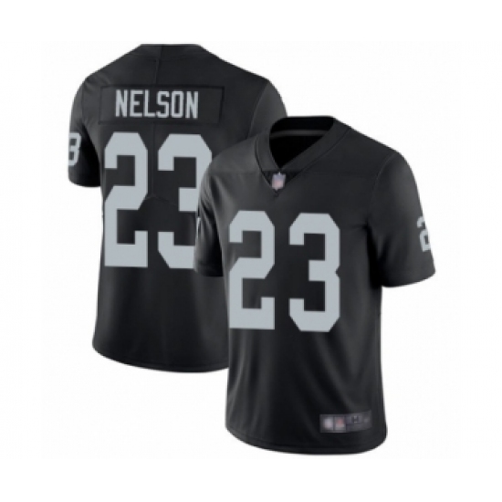Youth Oakland Raiders 23 Nick Nelson Black Team Color Vapor Untouchable Limited Player Football Jersey