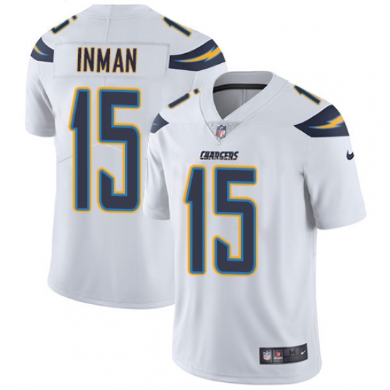 Youth Nike Los Angeles Chargers 15 Dontrelle Inman White Vapor Untouchable Limited Player NFL Jersey