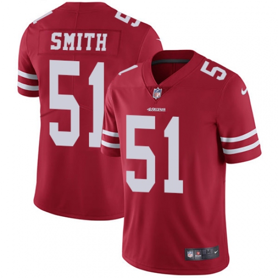 Men's Nike San Francisco 49ers 51 Malcolm Smith Red Team Color Vapor Untouchable Limited Player NFL Jersey