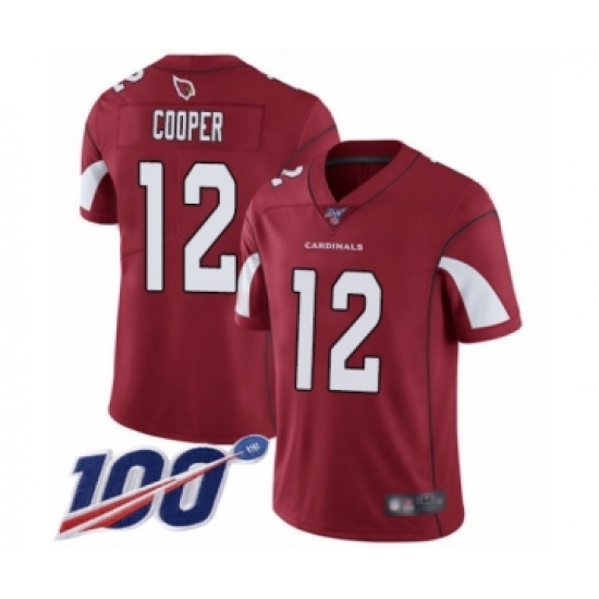 Men's Arizona Cardinals 12 Pharoh Cooper Red Team Color Vapor Untouchable Limited Player 100th Season Football Jersey