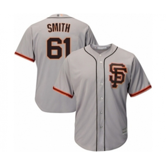 Youth San Francisco Giants 61 Burch Smith Authentic Grey Road 2 Cool Base Baseball Player Jersey