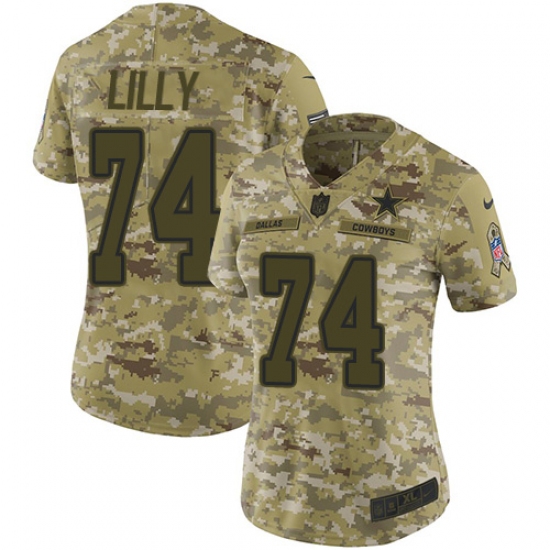Women's Nike Dallas Cowboys 74 Bob Lilly Limited Camo 2018 Salute to Service NFL Jersey
