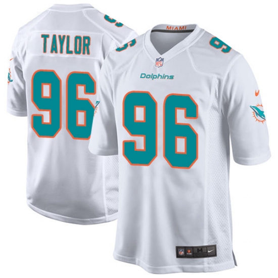 Men's Nike Miami Dolphins 96 Vincent Taylor Game White NFL Jersey