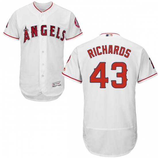 Men's Majestic Los Angeles Angels of Anaheim 43 Garrett Richards White Home Flex Base Authentic Collection MLB Jersey