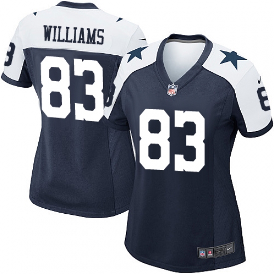 Women's Nike Dallas Cowboys 83 Terrance Williams Game Navy Blue Throwback Alternate NFL Jersey