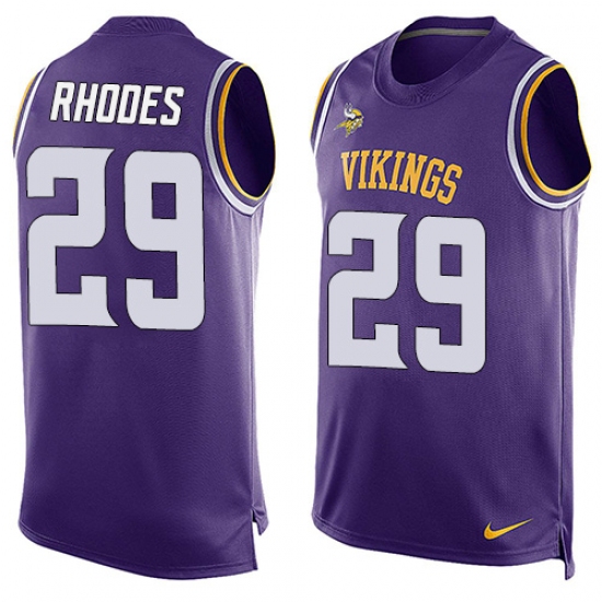 Men's Nike Minnesota Vikings 29 Xavier Rhodes Limited Purple Player Name & Number Tank Top NFL Jersey