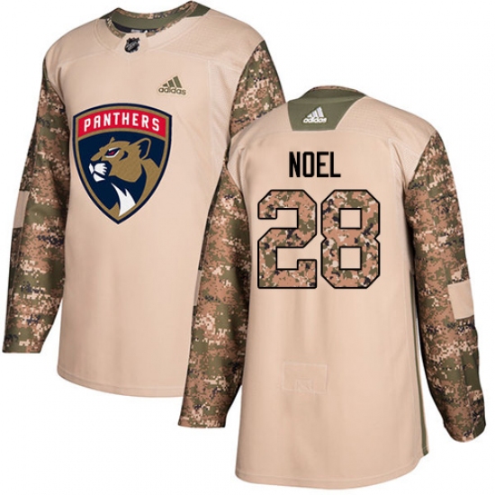 Youth Adidas Florida Panthers 28 Serron Noel Authentic Camo Veterans Day Practice NHL Jersey