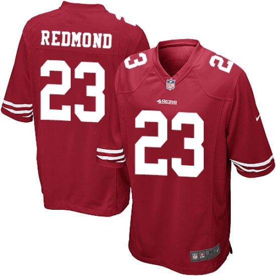 Men's Nike San Francisco 49ers 23 Will Redmond Game Red Team Color NFL Jersey
