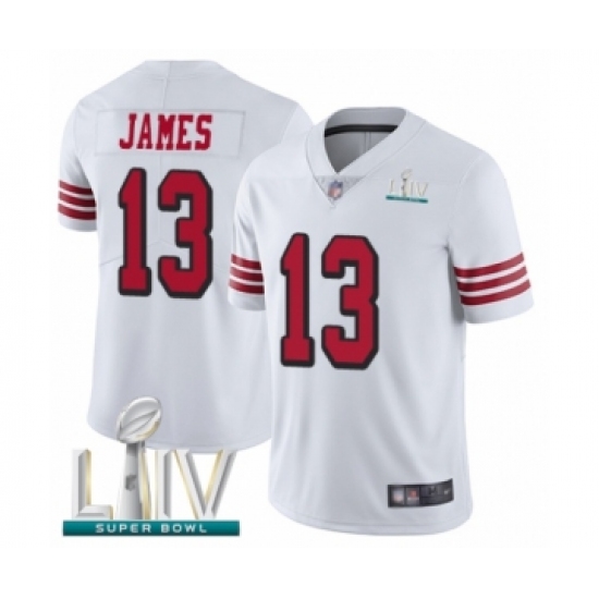 Men's San Francisco 49ers 13 Richie James Limited White Rush Vapor Untouchable Super Bowl LIV Bound Football Jersey
