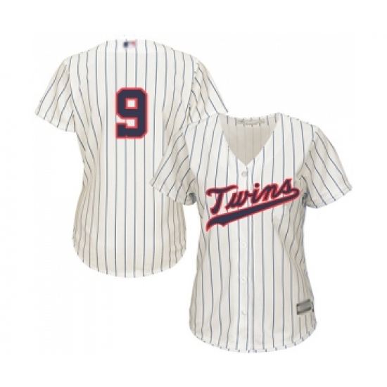 Women's Minnesota Twins 9 Marwin Gonzalez Replica Cream Alternate Cool Base Baseball Jersey