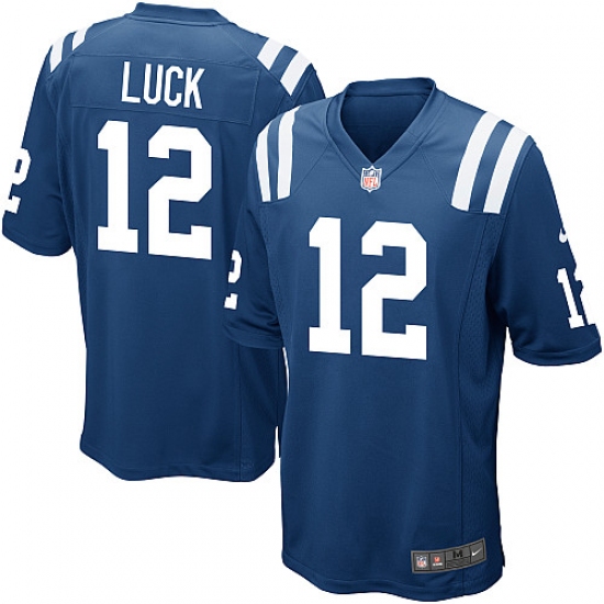 Men's Nike Indianapolis Colts 12 Andrew Luck Game Royal Blue Team Color NFL Jersey