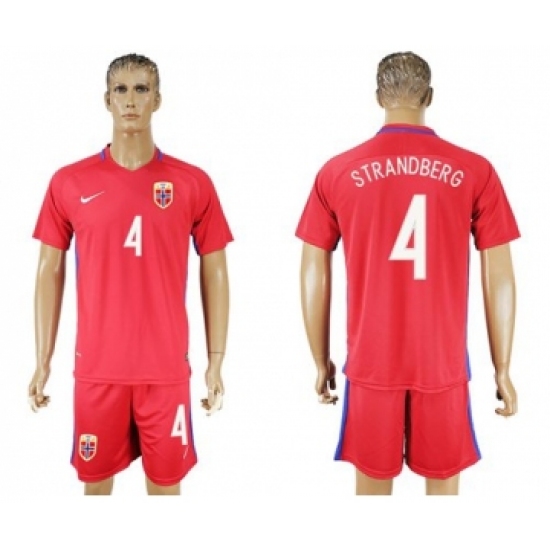 Norway 4 Strandberg Home Soccer Country Jersey