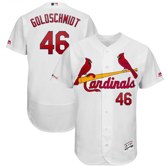 Men's St. Louis Cardinals 46 Paul Goldschmidt Majestic White Home Authentic Collection Flex Base Player Jersey
