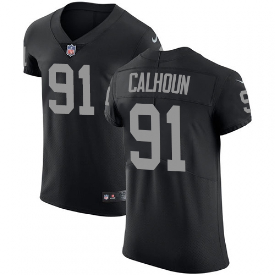 Men's Nike Oakland Raiders 91 Shilique Calhoun Black Team Color Vapor Untouchable Elite Player NFL Jersey