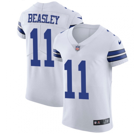 Men's Nike Dallas Cowboys 11 Cole Beasley Elite White NFL Jersey