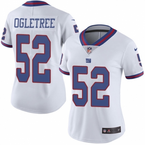 Women's Nike New York Giants 52 Alec Ogletree Limited White Rush Vapor Untouchable NFL Jersey