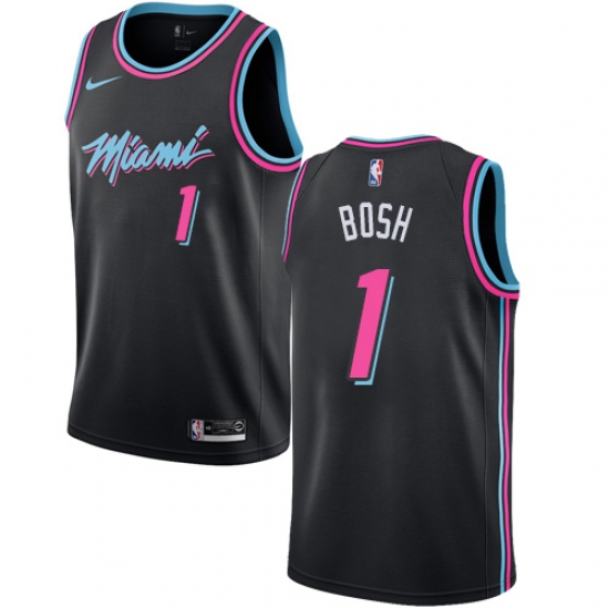 Youth Nike Miami Heat 1 Chris Bosh Swingman Black NBA Jersey - City Edition