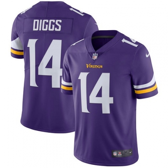 Youth Nike Minnesota Vikings 14 Stefon Diggs Purple Team Color Vapor Untouchable Limited Player NFL Jersey