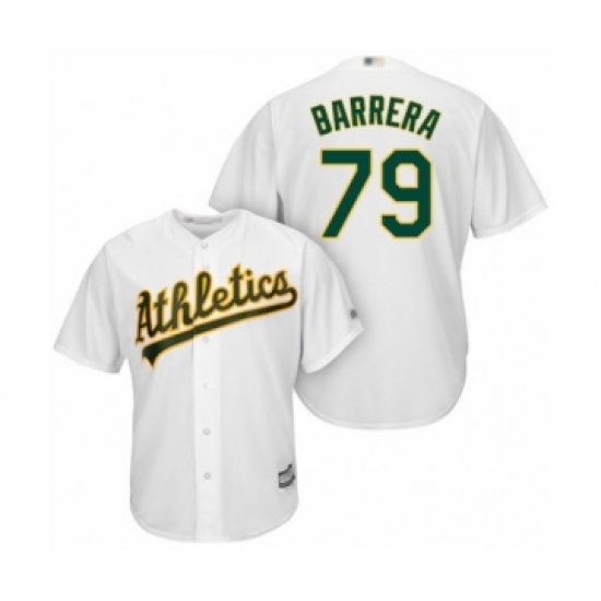 Youth Oakland Athletics 79 Luis Barrera Authentic White Home Cool Base Baseball Player Jersey