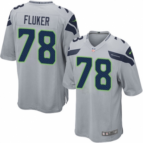 Men's Nike Seattle Seahawks 78 D.J. Fluker Game Grey Alternate NFL Jersey