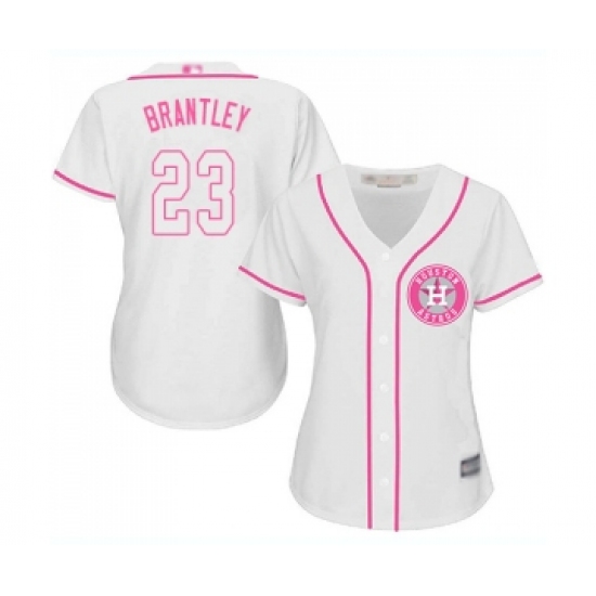 Women's Houston Astros 23 Michael Brantley Authentic White Fashion Cool Base Baseball Jersey