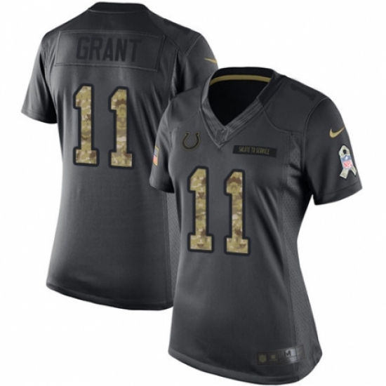 Women's Nike Indianapolis Colts 11 Ryan Grant Limited Black 2016 Salute to Service NFL Jersey