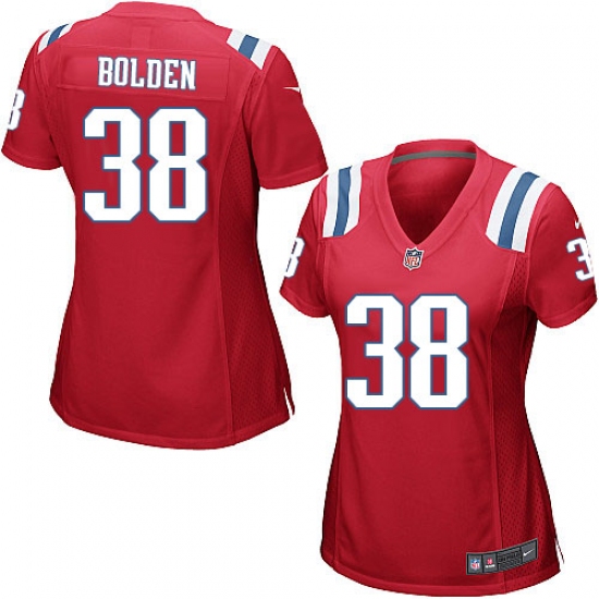 Women's Nike New England Patriots 38 Brandon Bolden Game Red Alternate NFL Jersey