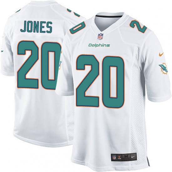 Men's Nike Miami Dolphins 20 Reshad Jones Game White NFL Jersey