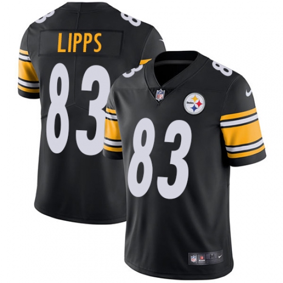 Men's Nike Pittsburgh Steelers 83 Louis Lipps Black Team Color Vapor Untouchable Limited Player NFL Jersey