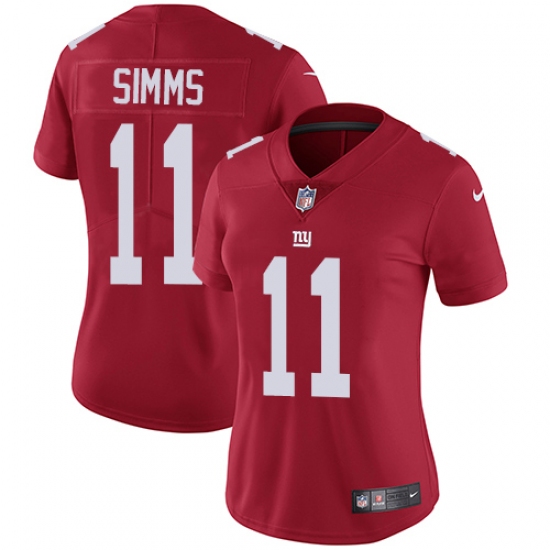 Women's Nike New York Giants 11 Phil Simms Elite Red Alternate NFL Jersey