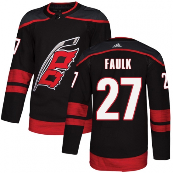 Men's Adidas Carolina Hurricanes 27 Justin Faulk Premier Black Alternate NHL Jersey