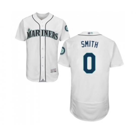 Men's Seattle Mariners 0 Mallex Smith White Home Flex Base Authentic Collection Baseball Jersey