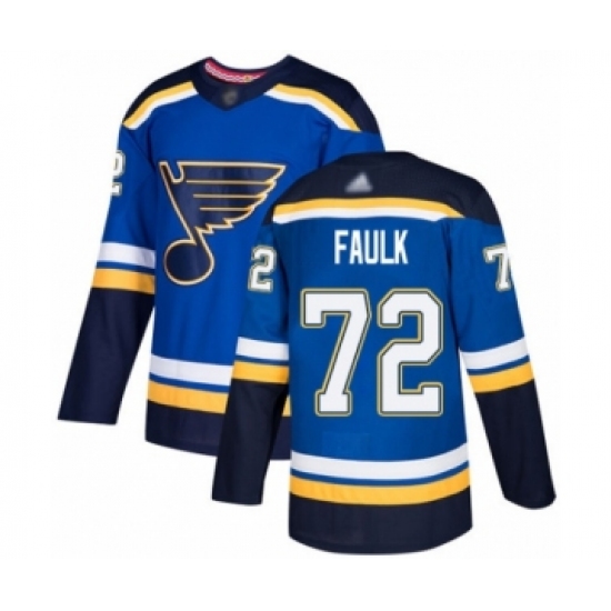 Youth St. Louis Blues 72 Justin Faulk Authentic Royal Blue Home Hockey Jersey