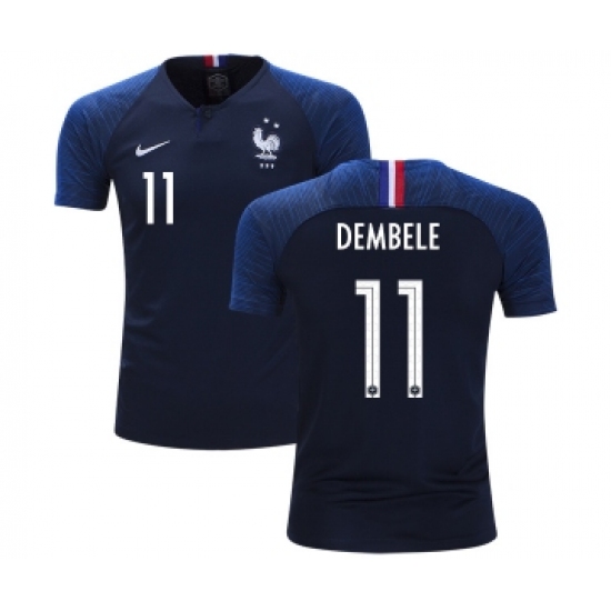 France 11 Dembele Home Kid Soccer Country Jersey
