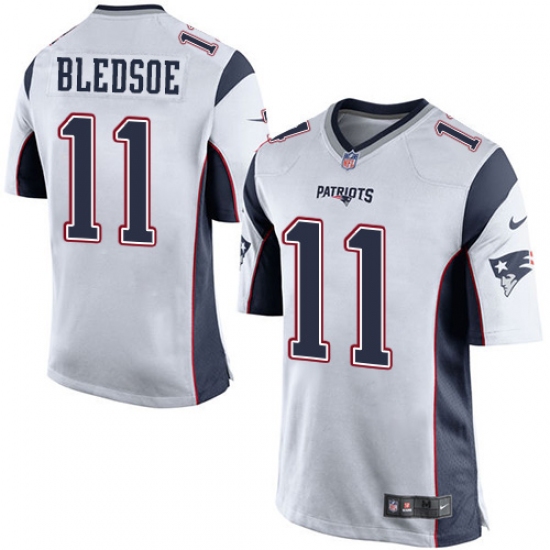 Men's Nike New England Patriots 11 Drew Bledsoe Game White NFL Jersey