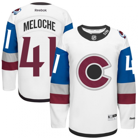 Men's Reebok Colorado Avalanche 41 Nicolas Meloche Authentic White 2016 Stadium Series NHL Jersey