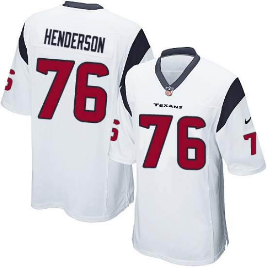 Men's Nike Houston Texans 76 Seantrel Henderson Game White NFL Jersey