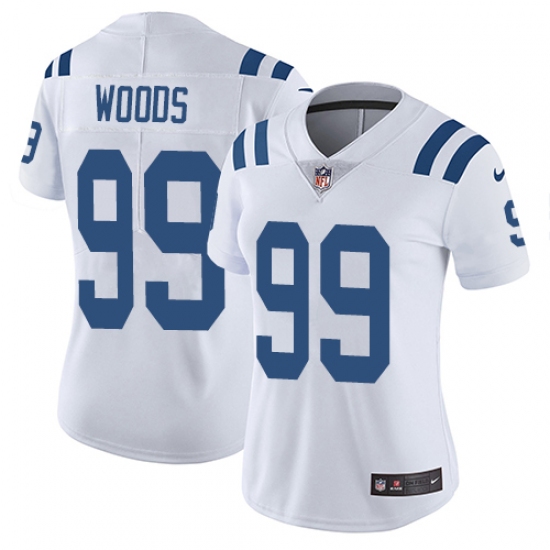 Women's Nike Indianapolis Colts 99 Al Woods White Vapor Untouchable Elite Player NFL Jersey