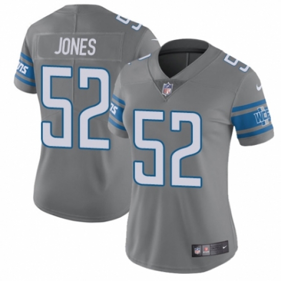 Women's Nike Detroit Lions 52 Christian Jones Limited Steel Rush Vapor Untouchable NFL Jersey