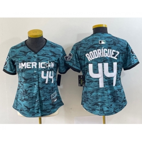 Women's Seattle Mariners 44 Julio Rodriguez Teal 2023 All Star Cool Base Stitched Baseball Jersey